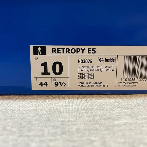 Adidas Originals Retropy E5 Low White Gum Bottom Mens Shoe Size 10 H03075​
